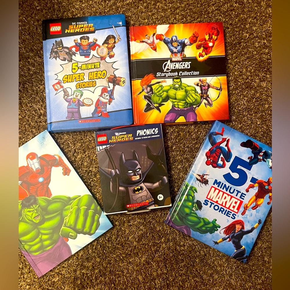 3/$20- Everything pictured! All superhero books for the young reader